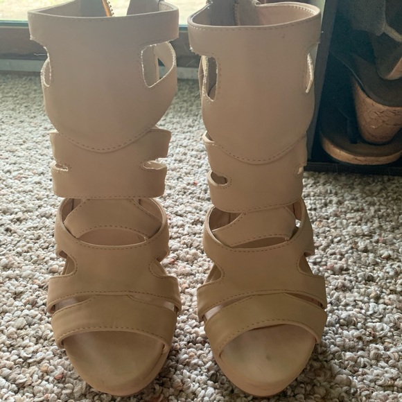 Shoes - Tan/Beige High Heels. WORN ONCE. Shoes - Tan/Beige High Heels. WORN ONCE.